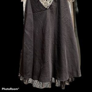 Free People black M tank with lace underlined
